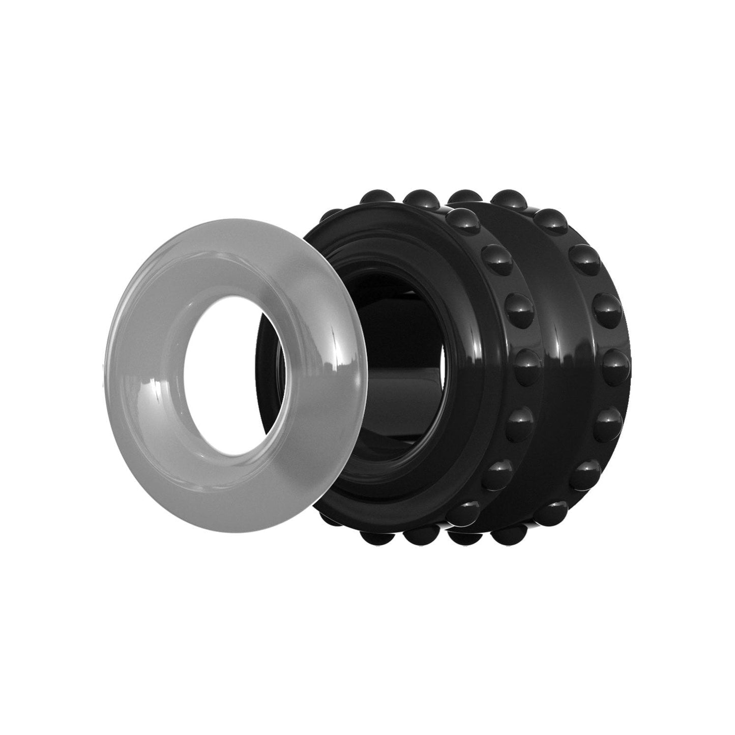 Pro Performance Advanced C-Ring - Black/Clear Cock Ring