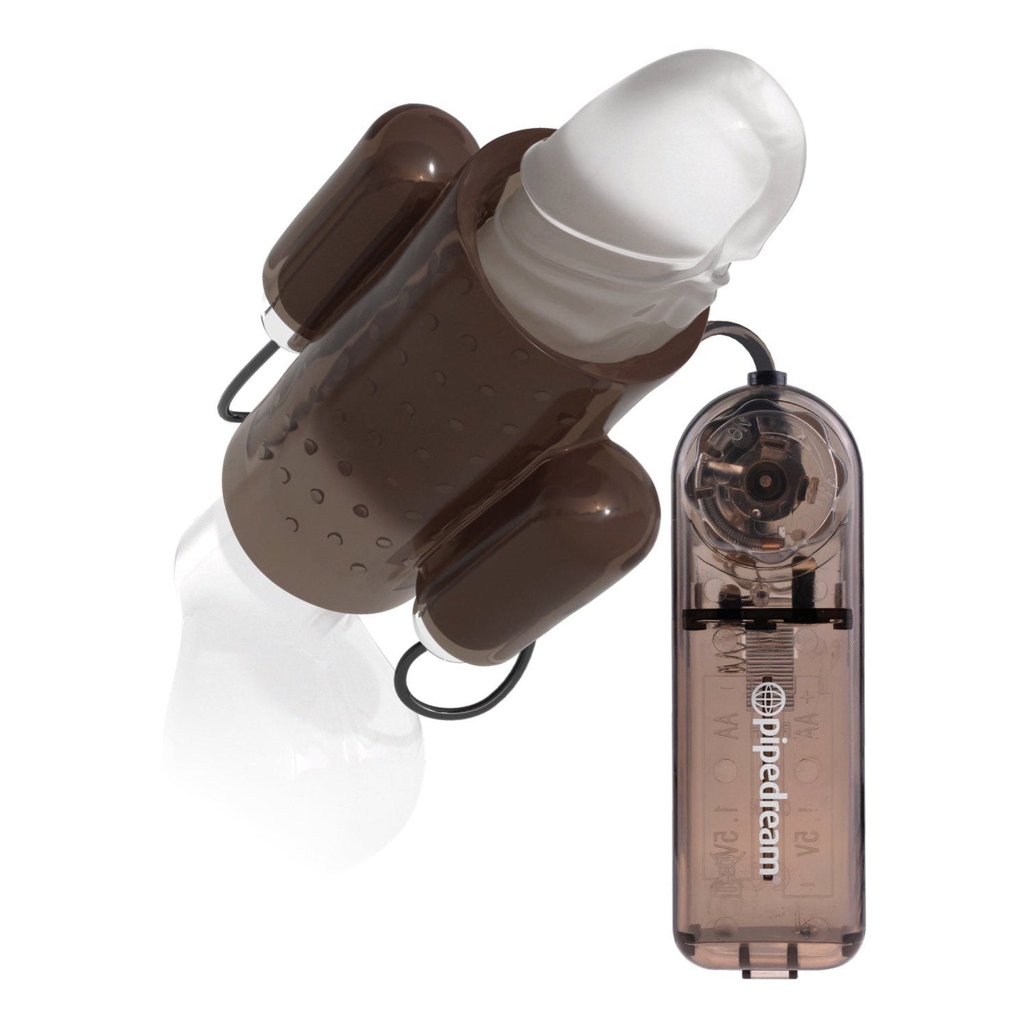 Dual Vibrating Penis Sleeve - Smoke Vibrating Penis Sleeve