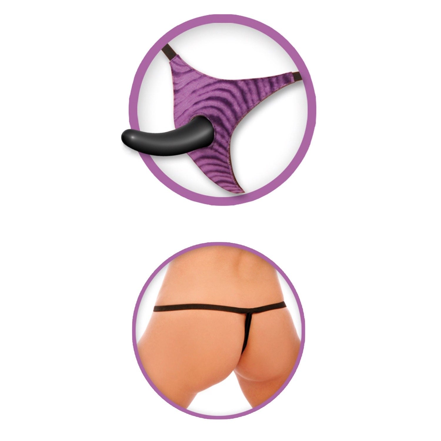 Fetish Fantasy Series Vibrating Strap-On For Him - Black/Purple 13 cm (5") Vibrating Strap-On by Pipedream Fetish Fantasy Series Vibrating Strap-On For Him - Black/Purple 13 cm (5") Vibrating Strap-On by Pipedream