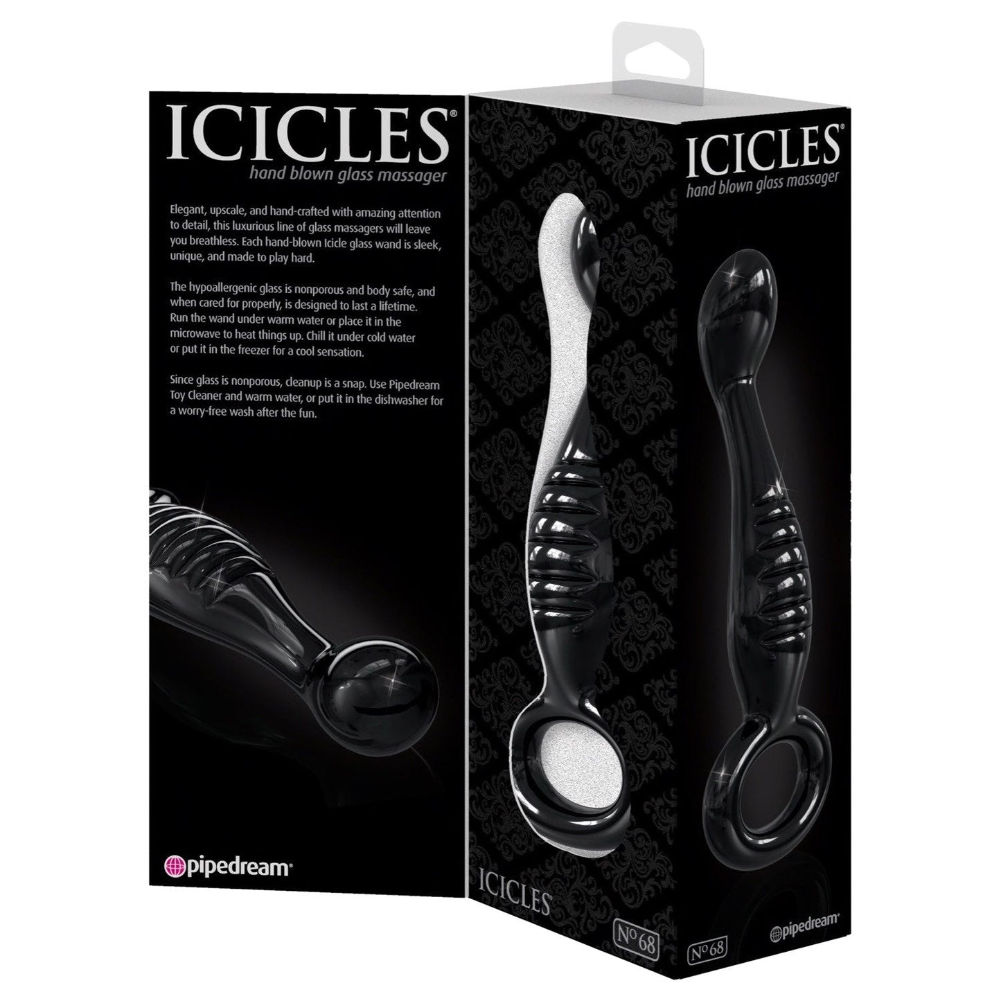 No. 68 - Black 16.5 cm (6.5") Glass Anal Probe
