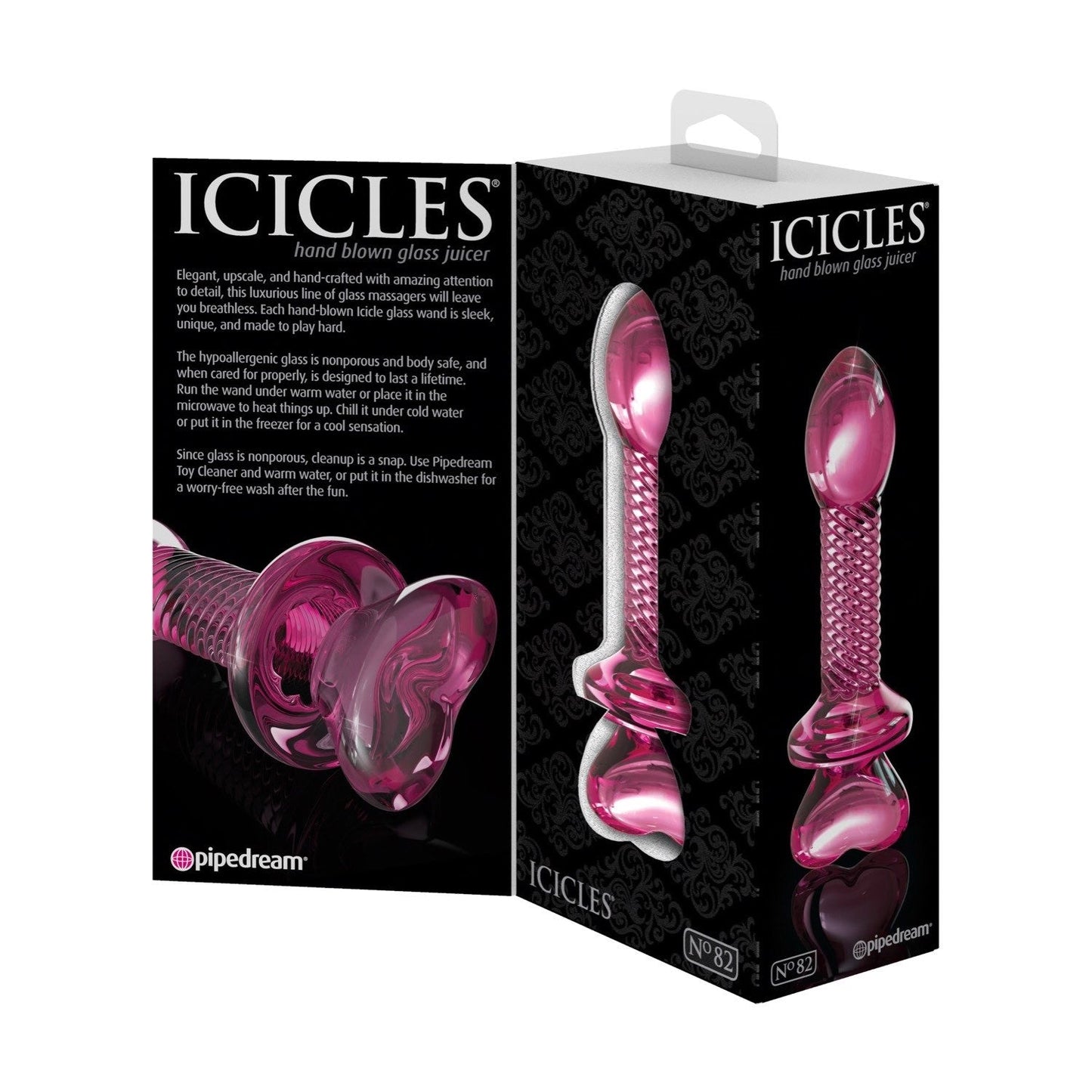 No. 82 - Pink 10.2 cm (4") Glass Butt Plug