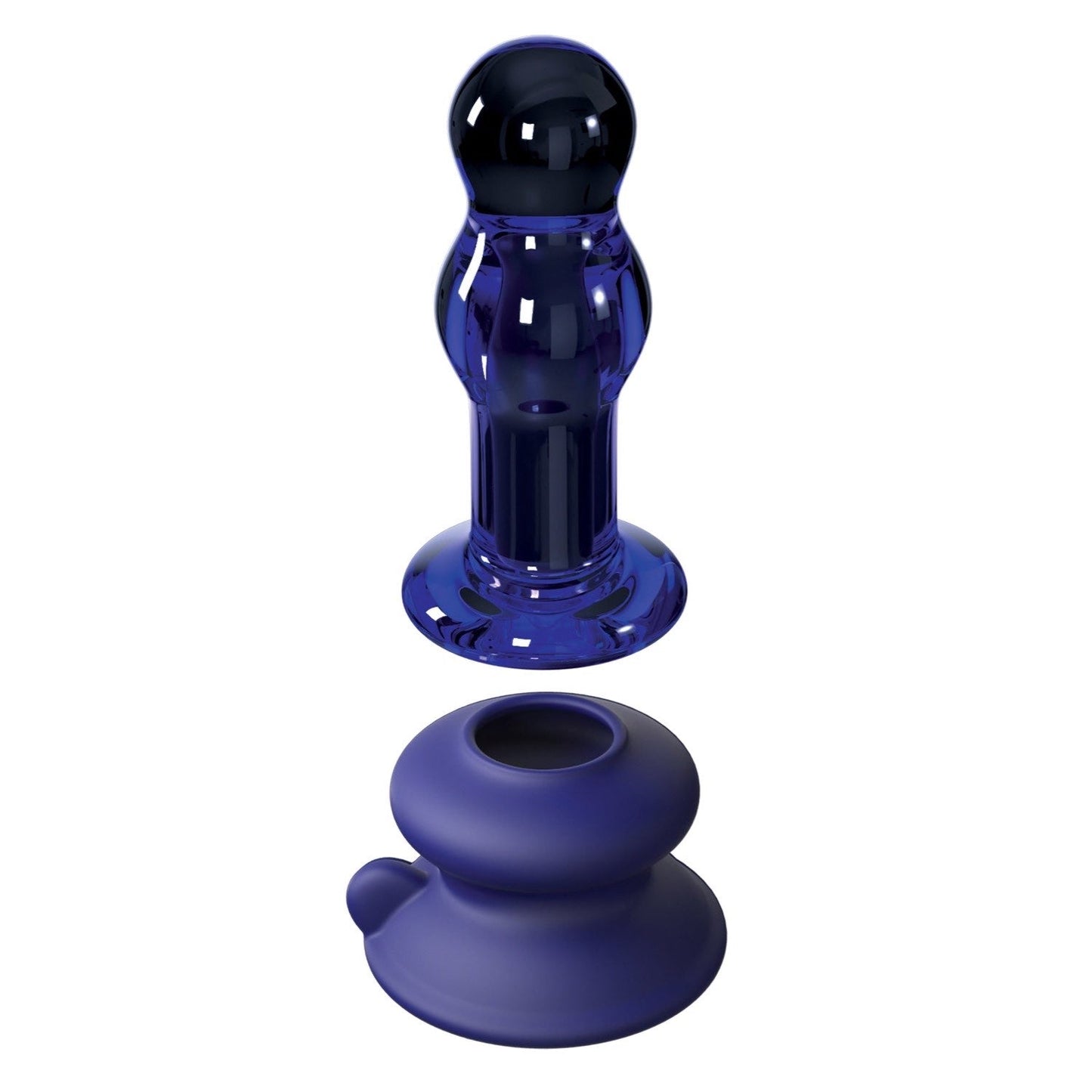 No. 83 - Blue Glass USB Rechargeable Vibrating Butt Plug with Remote