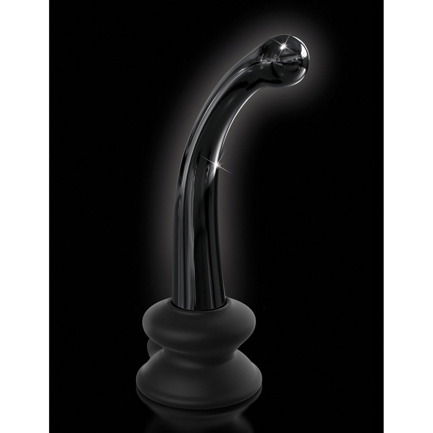 No. 87 - Black 15 cm Glass Dildo with Suction Cup Base