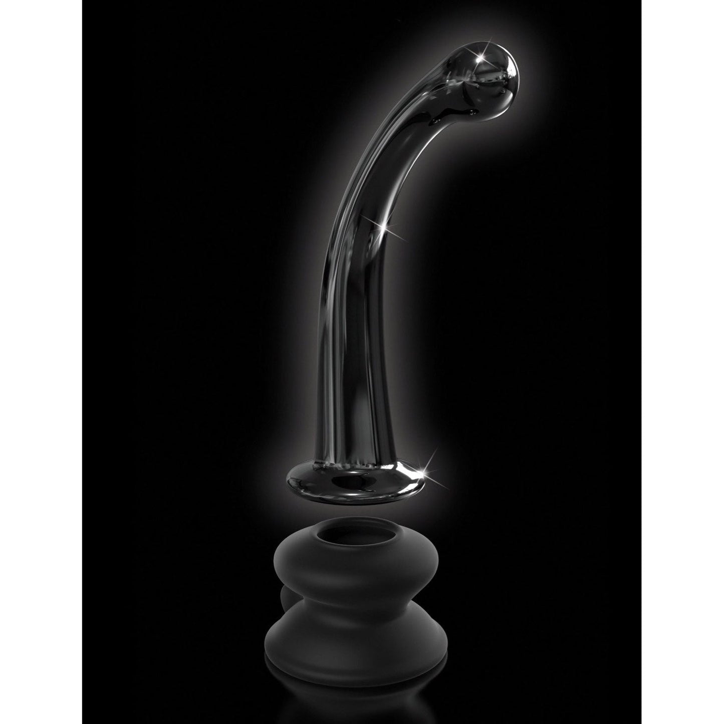 No. 87 - Black 15 cm Glass Dildo with Suction Cup Base