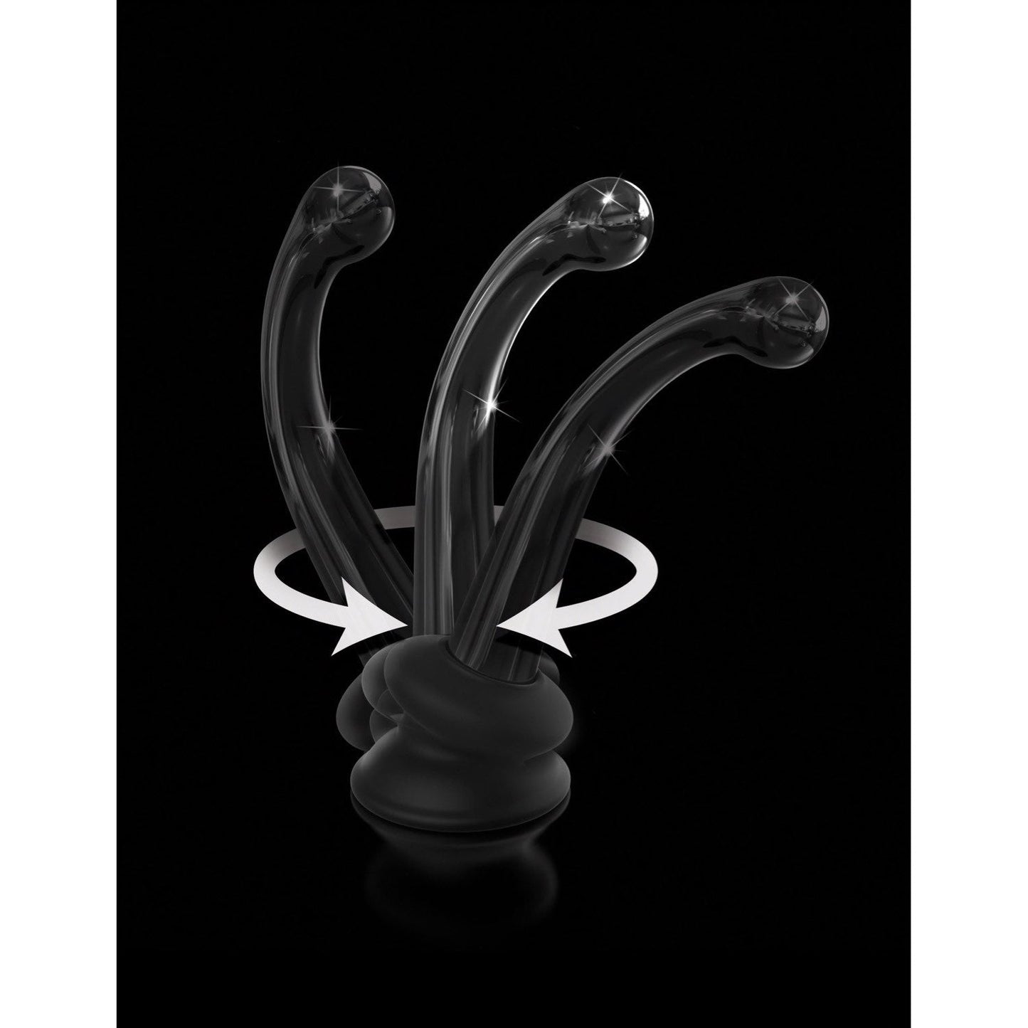 No. 87 - Black 15 cm Glass Dildo with Suction Cup Base
