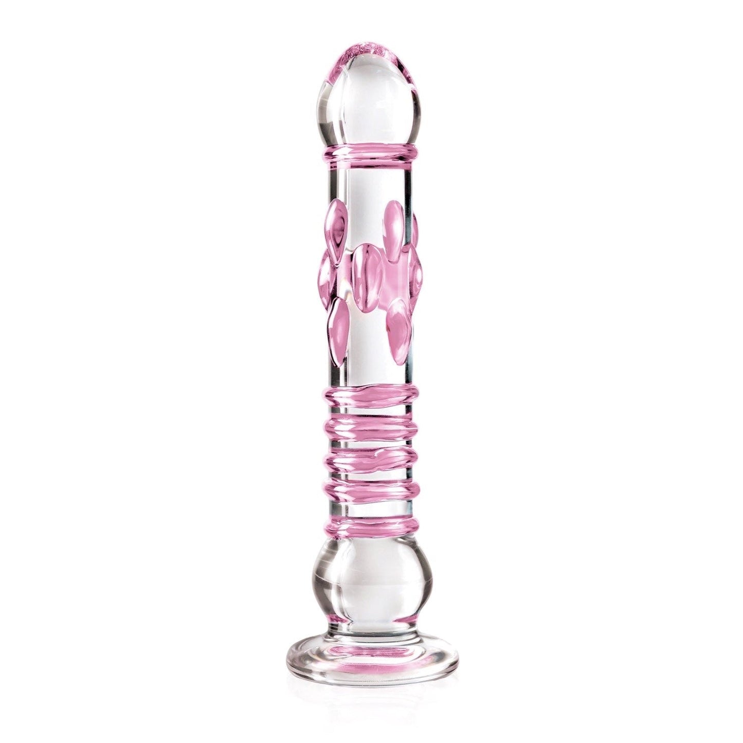 No. 6 - Clear/Pink 9" Glass Dong