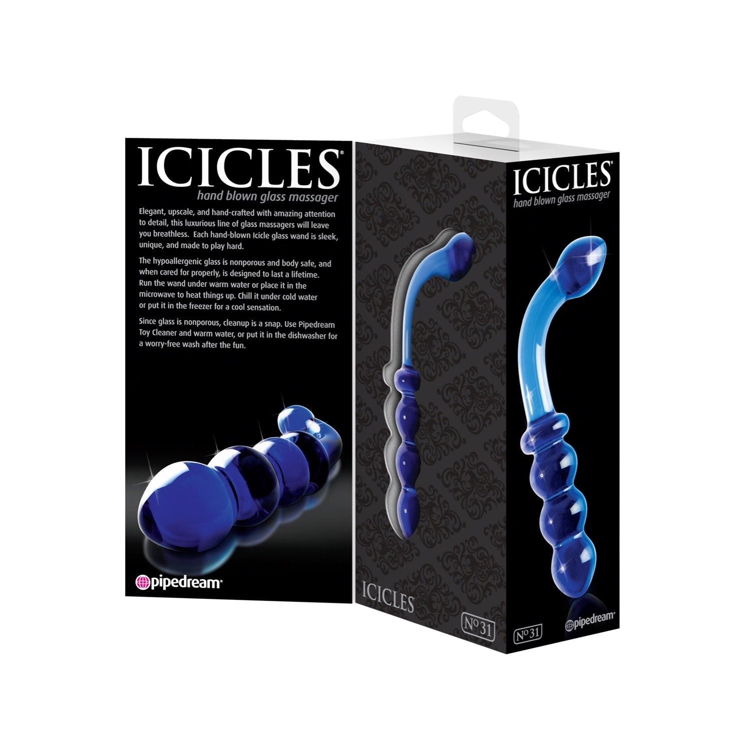 Icicles No. 31 - Blue 9.5" Glass Dong by Pipedream Icicles No. 31 - Blue 9.5" Glass Dong by Pipedream
