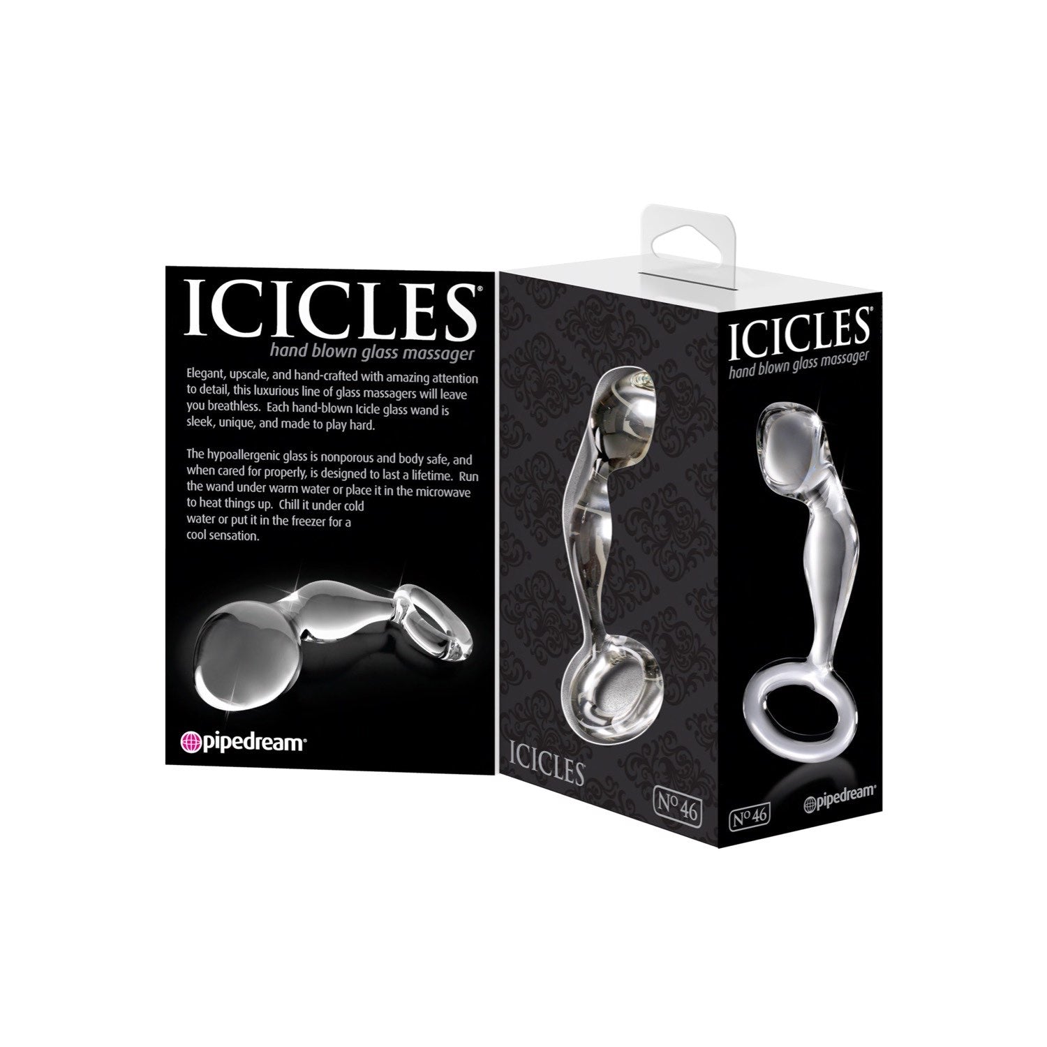 Icicles No. 46 - Clear 8 cm (3.25") Glass Prostate Plug by Pipedream Icicles No. 46 - Clear 8 cm (3.25") Glass Prostate Plug by Pipedream