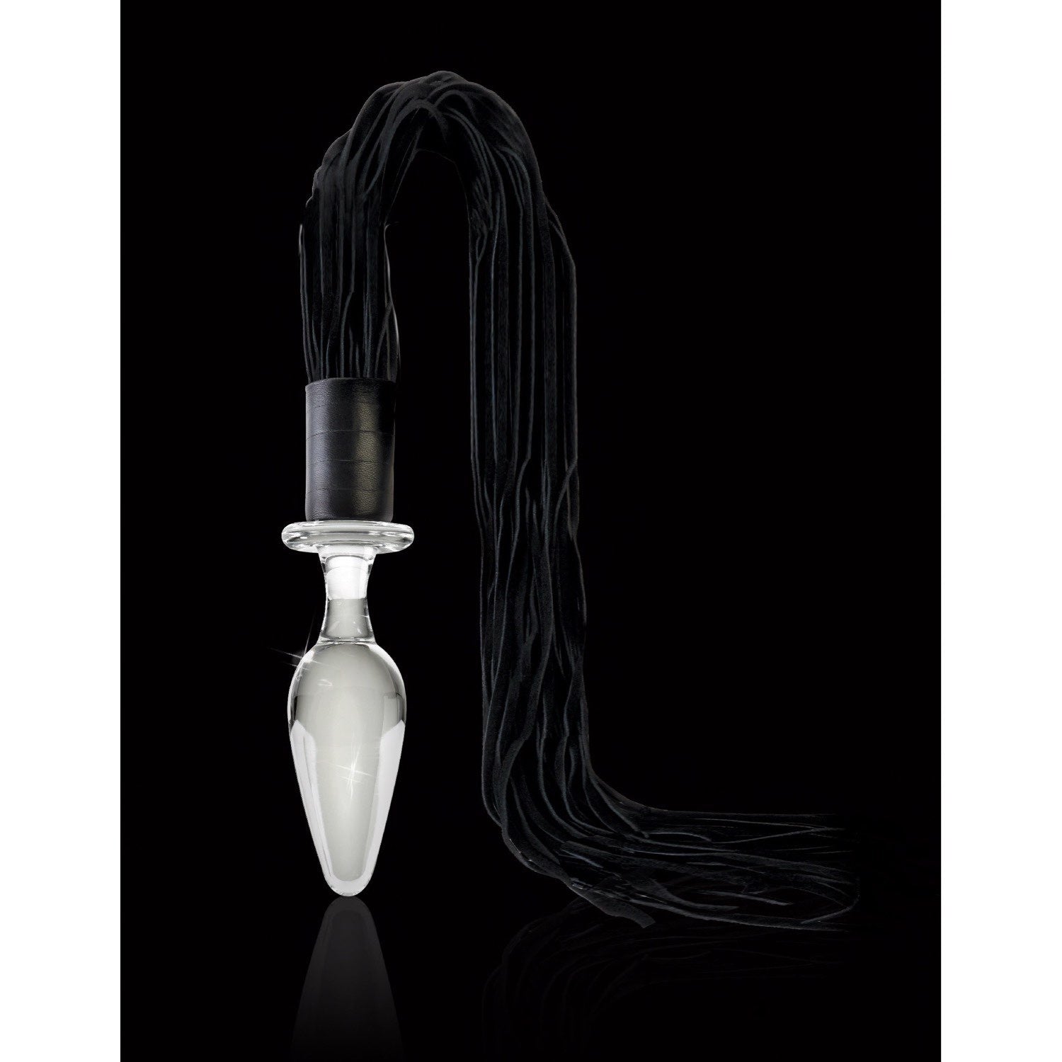Icicles No. 49 - Clear Glass 10 cm (4") Butt Plug with Flogger Tail by Pipedream Icicles No. 49 - Clear Glass 10 cm (4") Butt Plug with Flogger Tail by Pipedream