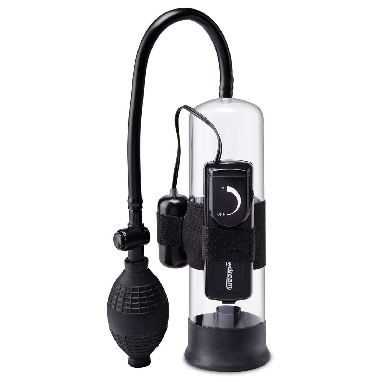 Beginner's Vibrating Pump - Clear/Black Vibrating Penis Pump