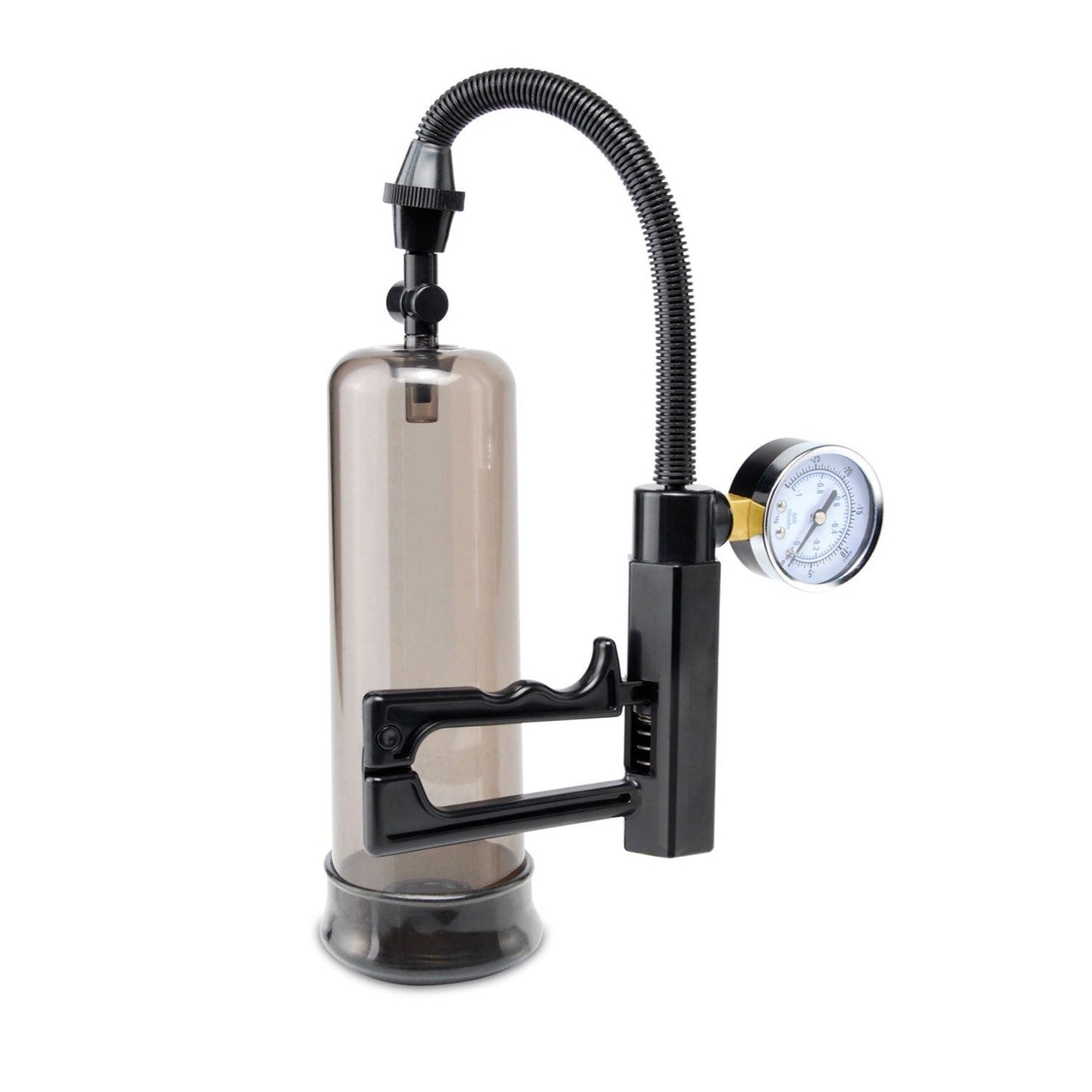 Pistol-Grip Power Pump - Black Penis Pump with Gauge