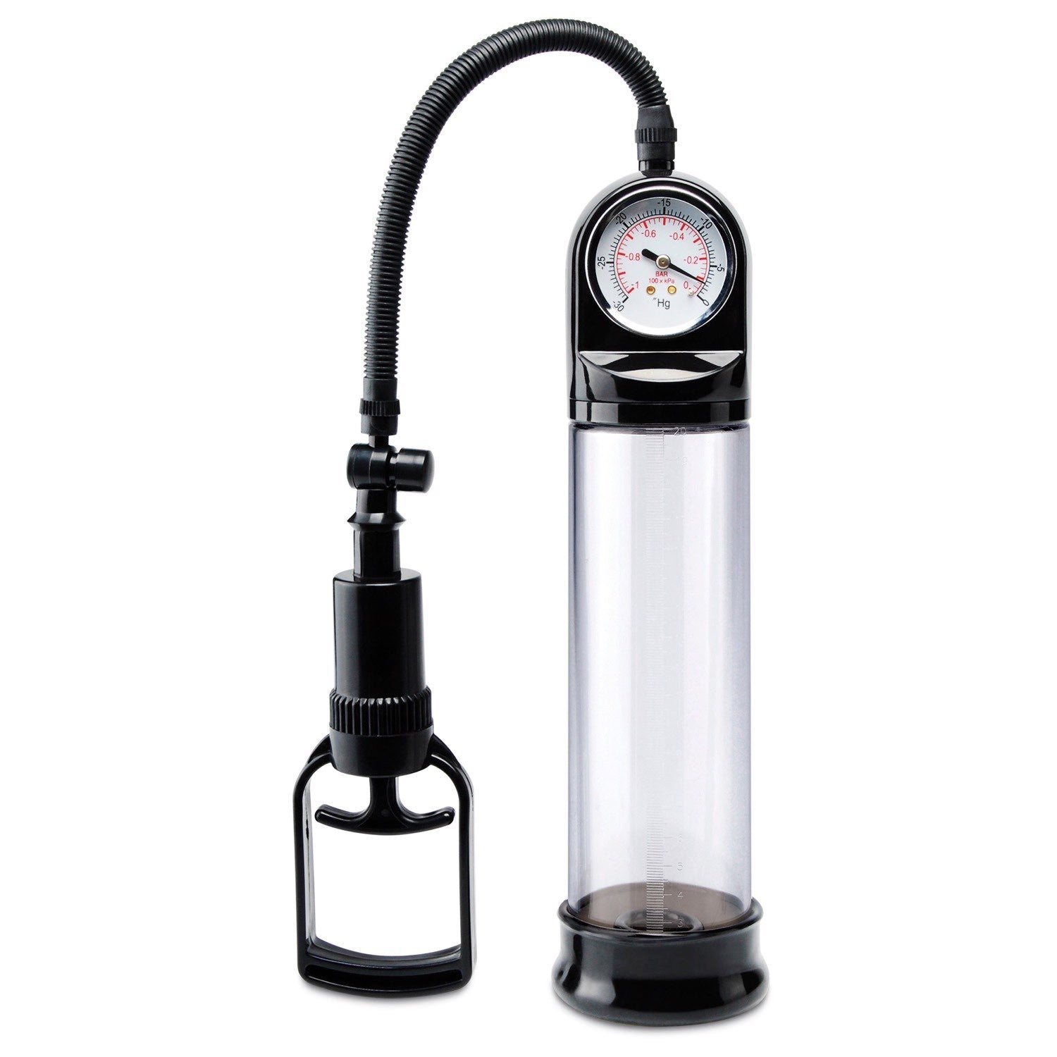 Pump Worx Accu-Meter Power Pump - Clear/Black Penis Pump with Gauge by Pipedream Pump Worx Accu-Meter Power Pump - Clear/Black Penis Pump with Gauge by Pipedream