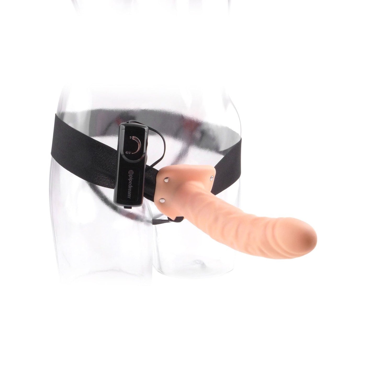 8" Vibrating Hollow Strap-On - Flesh 20 cm (8") Vibrating Strap-On