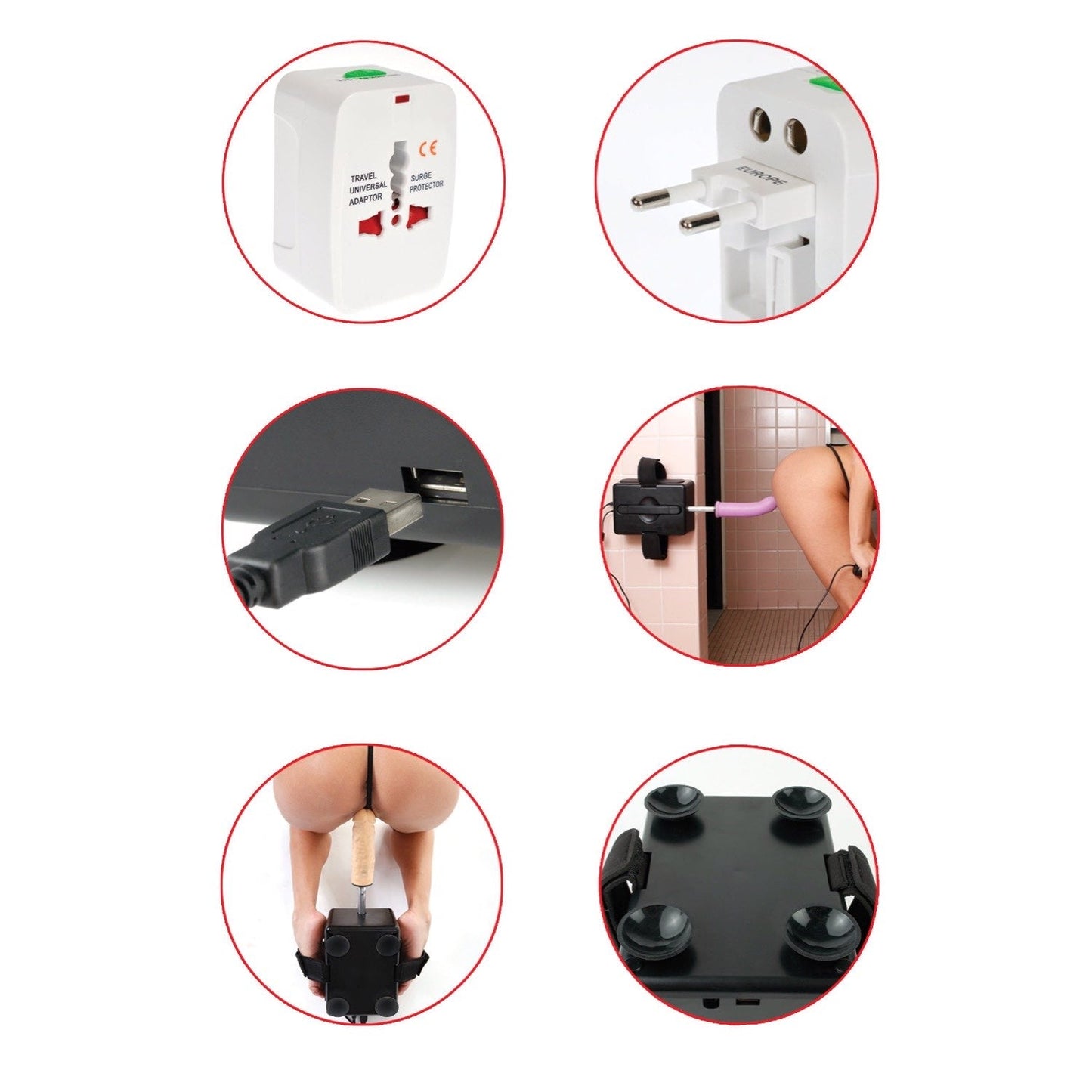 Portable Sex Machine - Powered Machine - 7 Piece Set