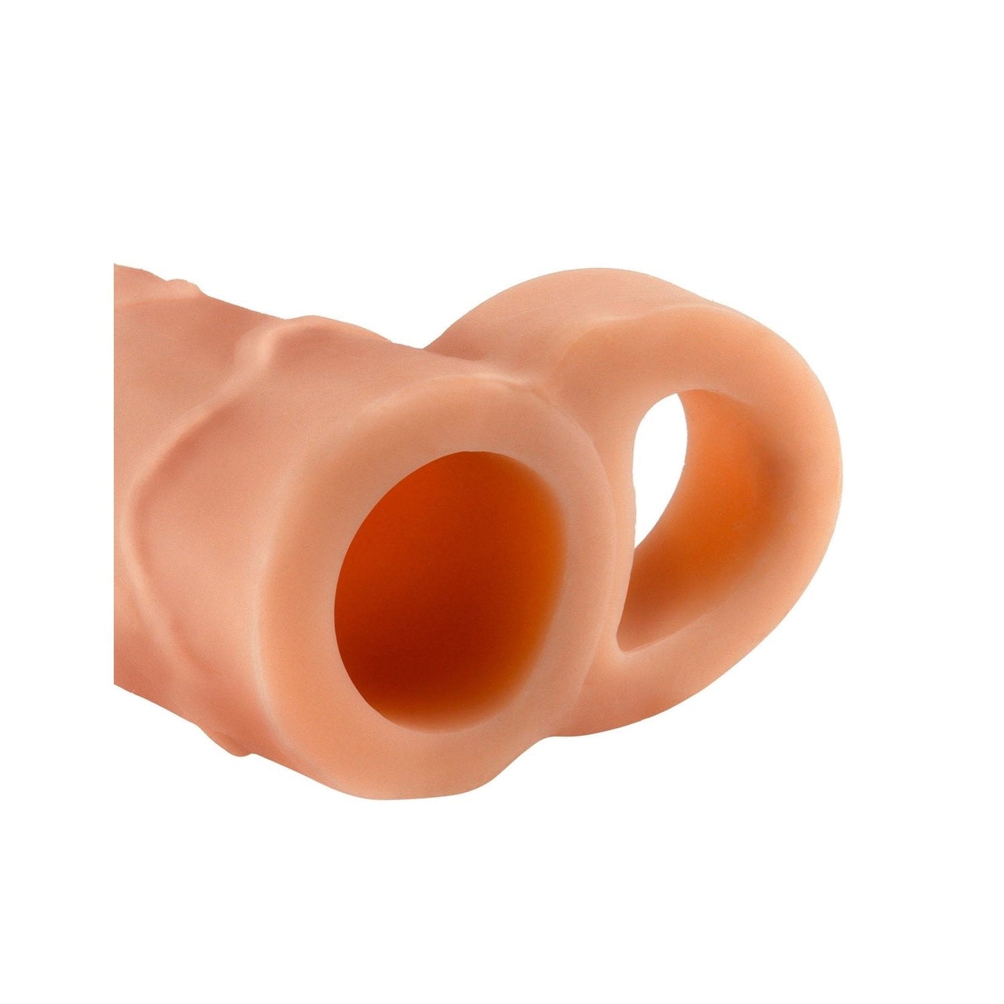 Perfect 2" Extension With Ball Strap - Flesh Penis Extension Sleeve with Ball Strap