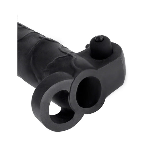 Pipedream Fantasy X-Tensions Vibrating Real Feel 3" Extension - Black Vibrating Penis Extension Sleeve with Ball Strap Pipedream Fantasy X-Tensions Vibrating Real Feel 3" Extension - Black Vibrating Penis Extension Sleeve with Ball Strap
