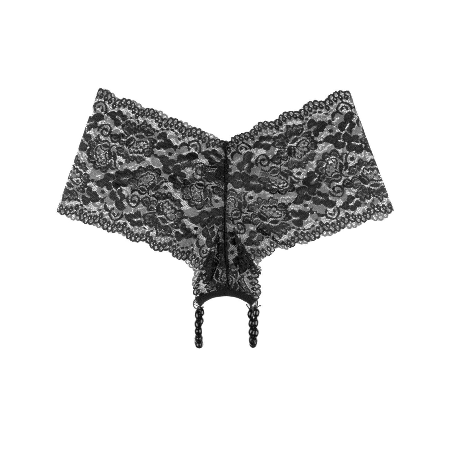 HOOKUP Pleasure Pearl Boy Shorts - Black - S/L Size