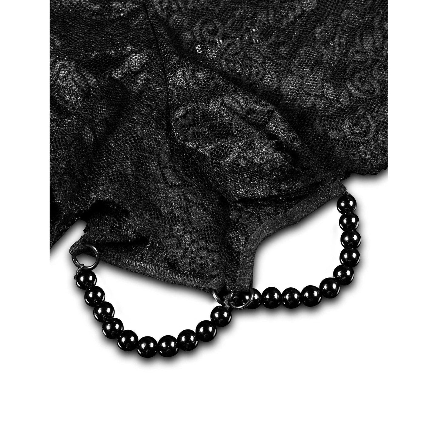 HOOKUP Pleasure Pearl Boy Shorts - Black - XL/XXL Size