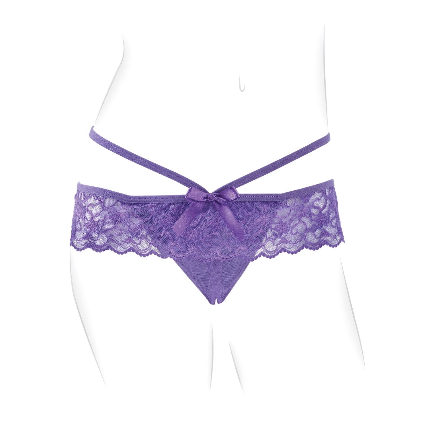Fantasy For Her Crotchless Panty Thrill-Her - Purple Vibrating Panties with Wireless Remote by Pipedream Fantasy For Her Crotchless Panty Thrill-Her - Purple Vibrating Panties with Wireless Remote by Pipedream