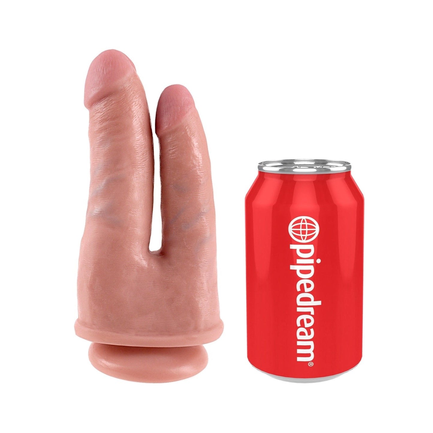 Double Penetrator - Flesh 15.2 cm (6") Dong with 11.4 cm (4.5") Anal Penetrator