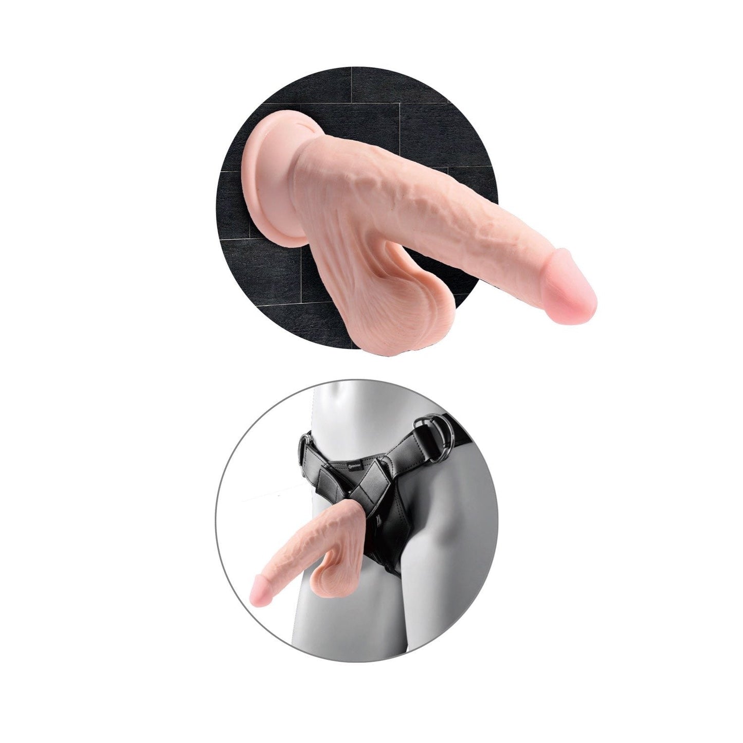 Plus 9" 3D Cock with Swinging Balls - Flesh 22.9 cm Dong