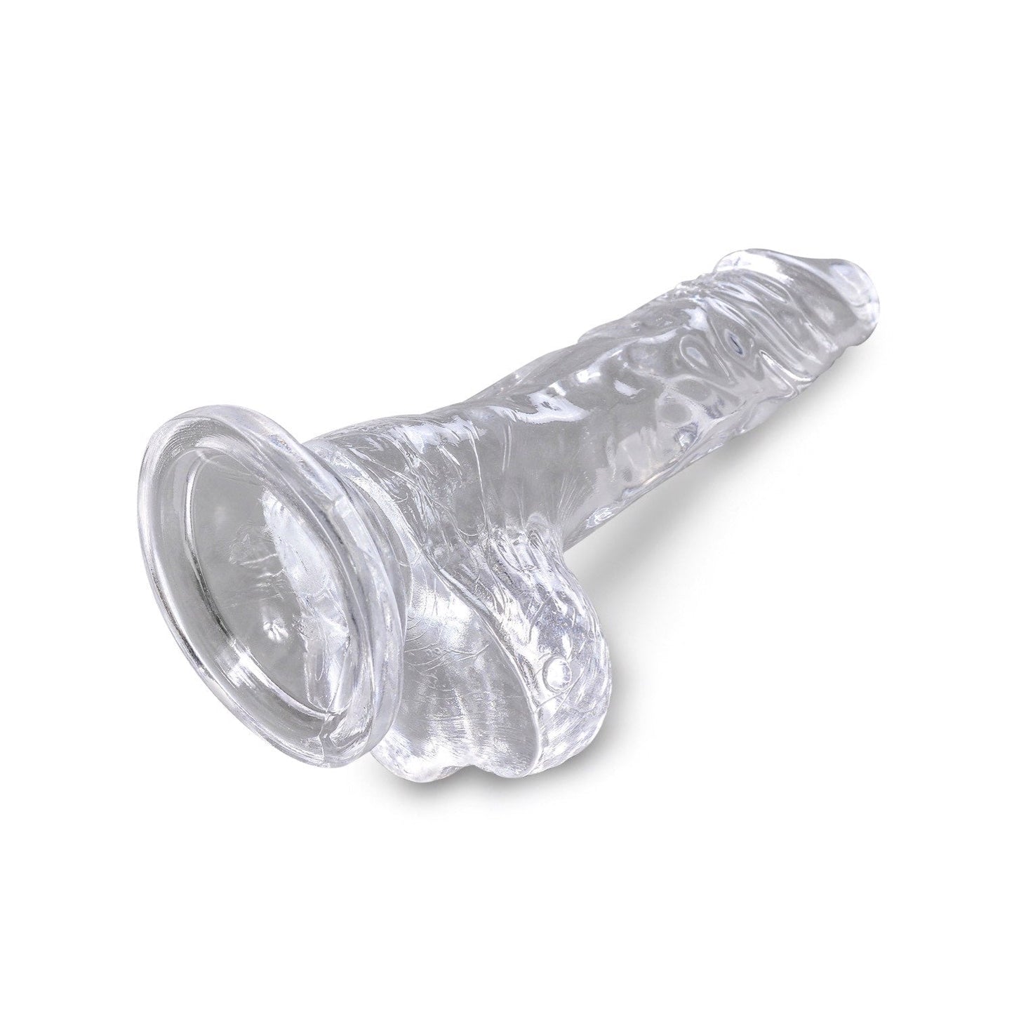 Clear 4" Cock with Balls - Clear 10.1 cm Dong