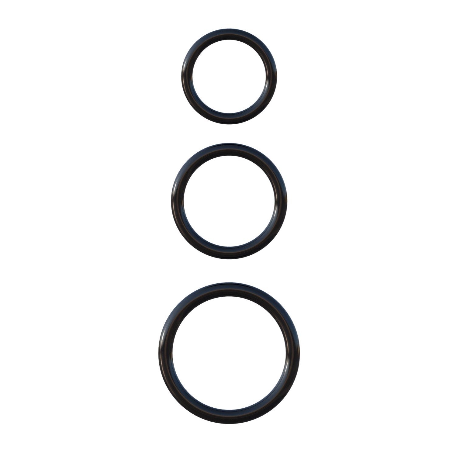 Fantasy C-Ringz Silicone 3-Ring Stamina Set - Black Cock Rings - Set of 3 by Pipedream Fantasy C-Ringz Silicone 3-Ring Stamina Set - Black Cock Rings - Set of 3 by Pipedream