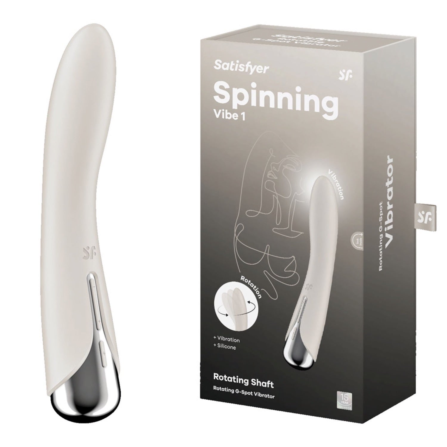 Satisfyer Spinning Vibe 1 - Beige - Beige by Satisfyer Satisfyer Spinning Vibe 1 - Beige - Beige by Satisfyer