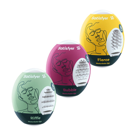 Satisfyer Satisfyer Masturbator Eggs - Mixed 3 Pack #1 - White Satisfyer Satisfyer Masturbator Eggs - Mixed 3 Pack #1 - White