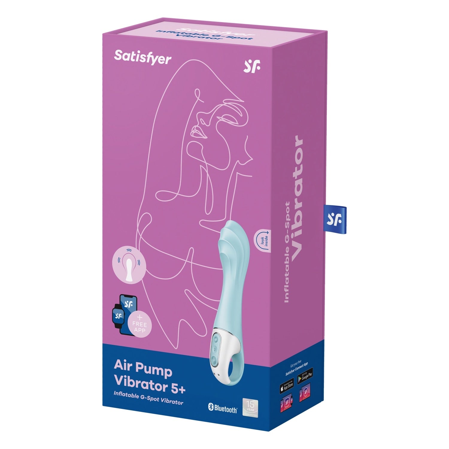 Satisfyer Air Pump Vibrator 5+ - Blue by Satisfyer