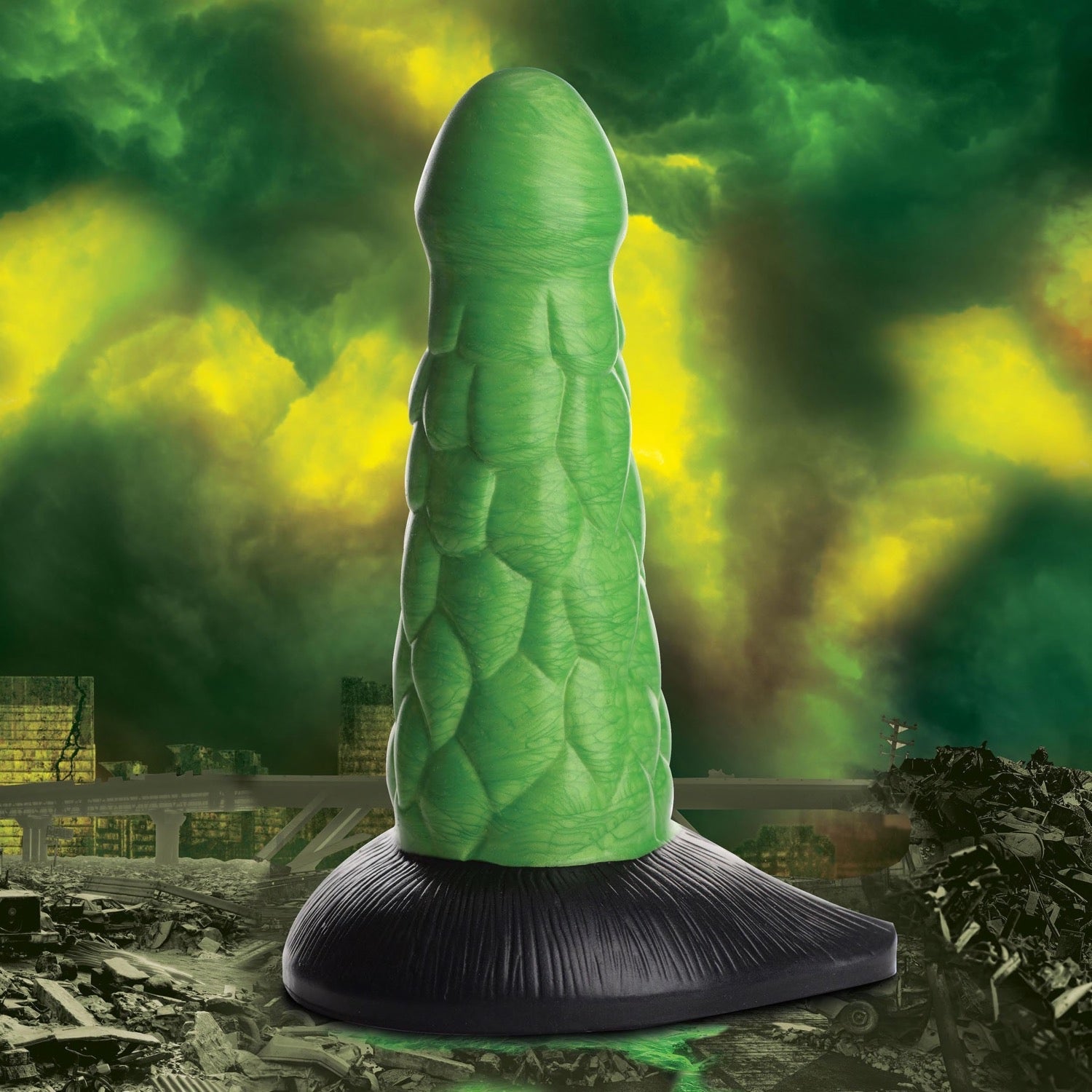 Creature Cocks Radioactive Reptile Thick Scaly Silicone 7.5&quot; Dildo by XR Brands