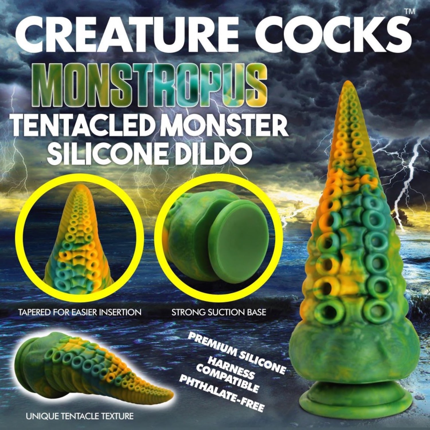 Creature Cocks Monstropus Tentacled Monster Silicone 8.5&quot; Dildo by XR Brands