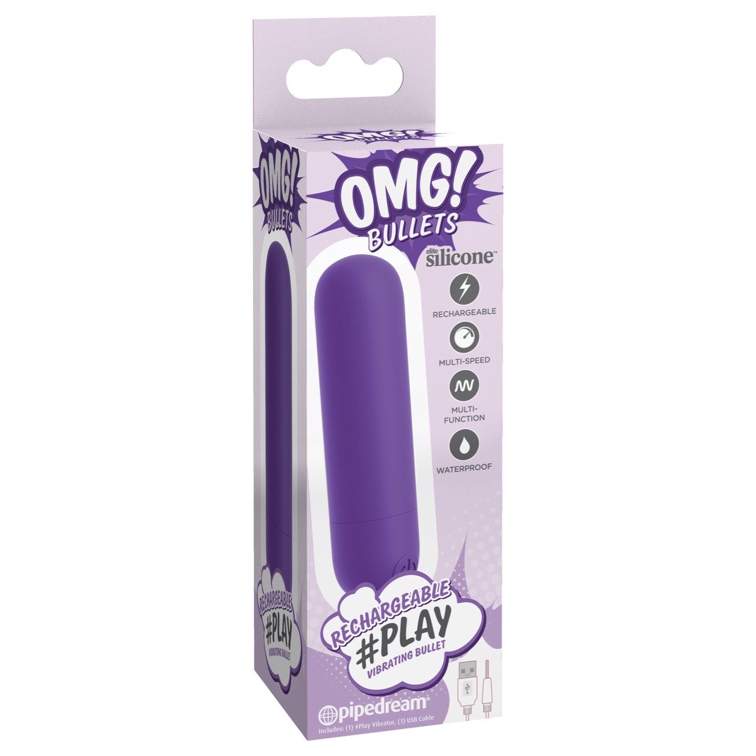 Omg! OMG! Bullets #Play - Purple USB Rechargeable Bullet by Pipedream