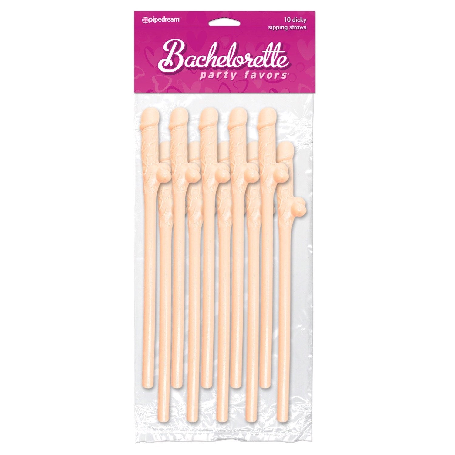 Bachelorette Party Favors Dicky Sipping Straws - Flesh Straws - Set of 10 by Pipedream