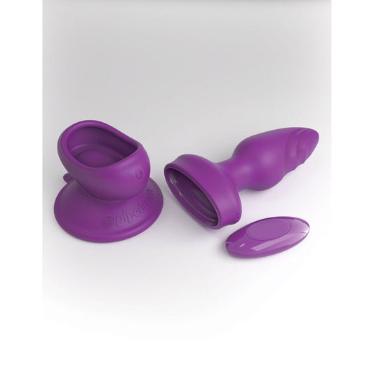 Pipedream 3Some Wall Banger Plug - Purple USB Rechargeable Vibrating Butt Plug with Wireless Remote