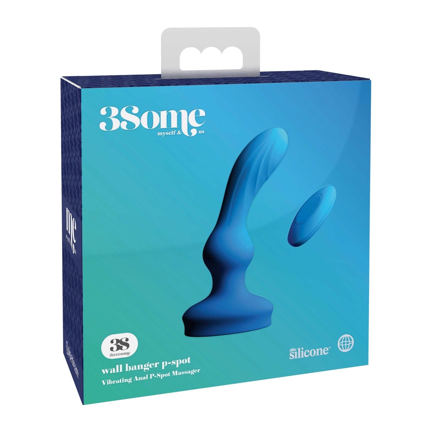 3Some Wall Banger P-Spot - Blue USB Rechargeable Vibrating Prostate Massager with Remote by Pipedream
