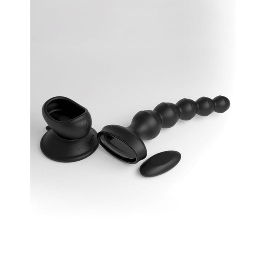 Pipedream 3Some Wall Banger Beads - Black USB Rechargeable Vibrating Anal Beads with Remote Control