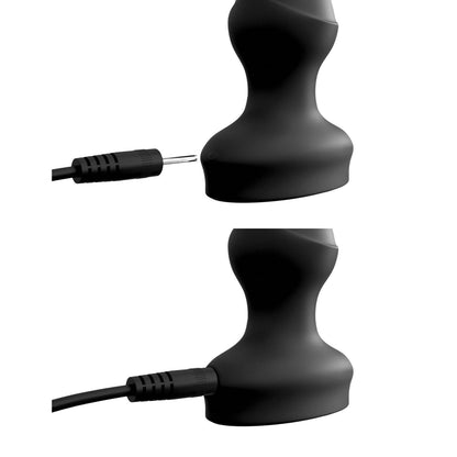 Wall Banger Beads - Black USB Rechargeable Vibrating Anal Beads with Remote Control
