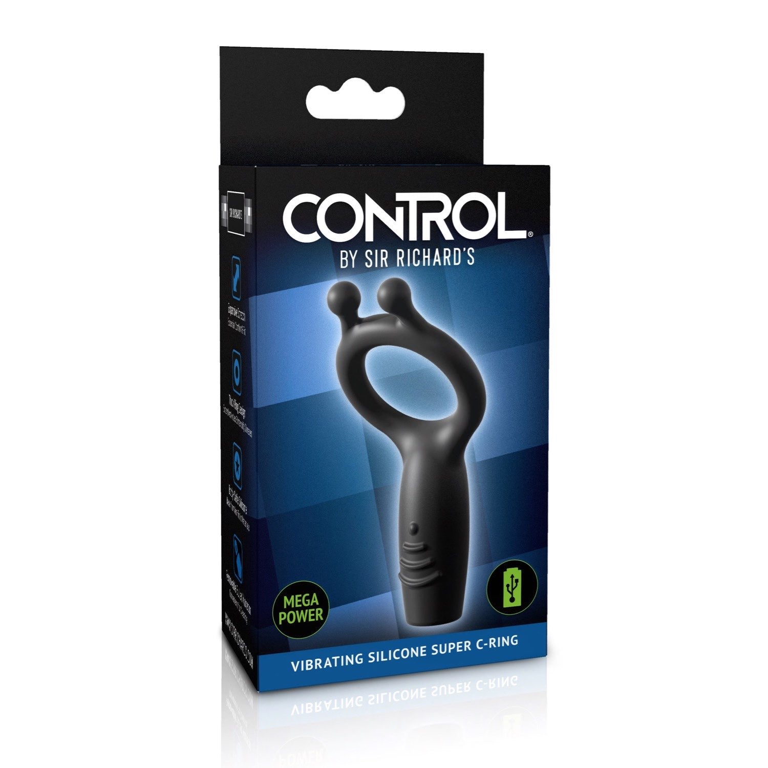 Sir Richards Vibrating Silicone Super C-Ring - Grey USB Rechargeable Vibrating Cock Ring by Pipedream