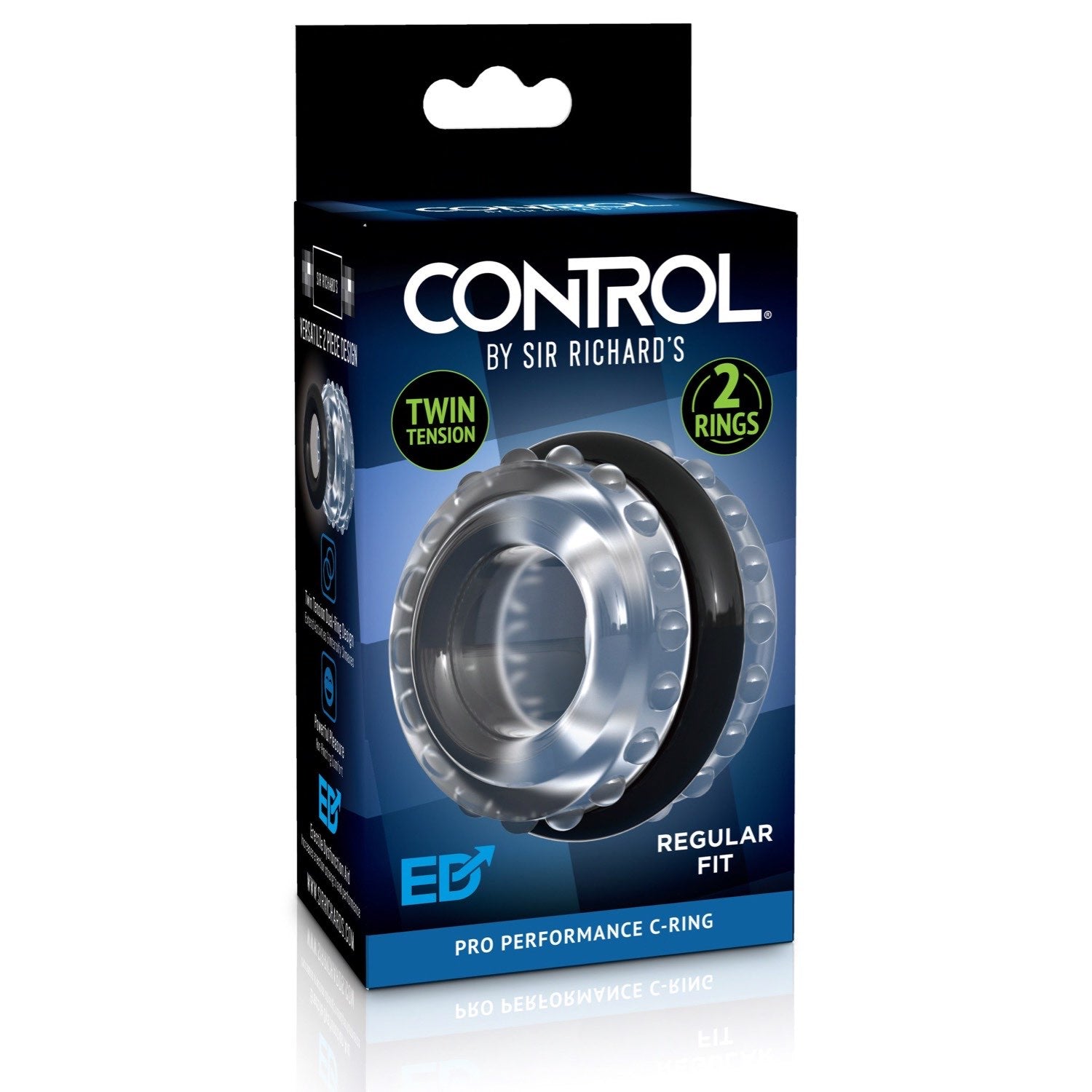 Sir Richards Pro Performance C-Ring - Clear/Black Cock Ring by Pipedream