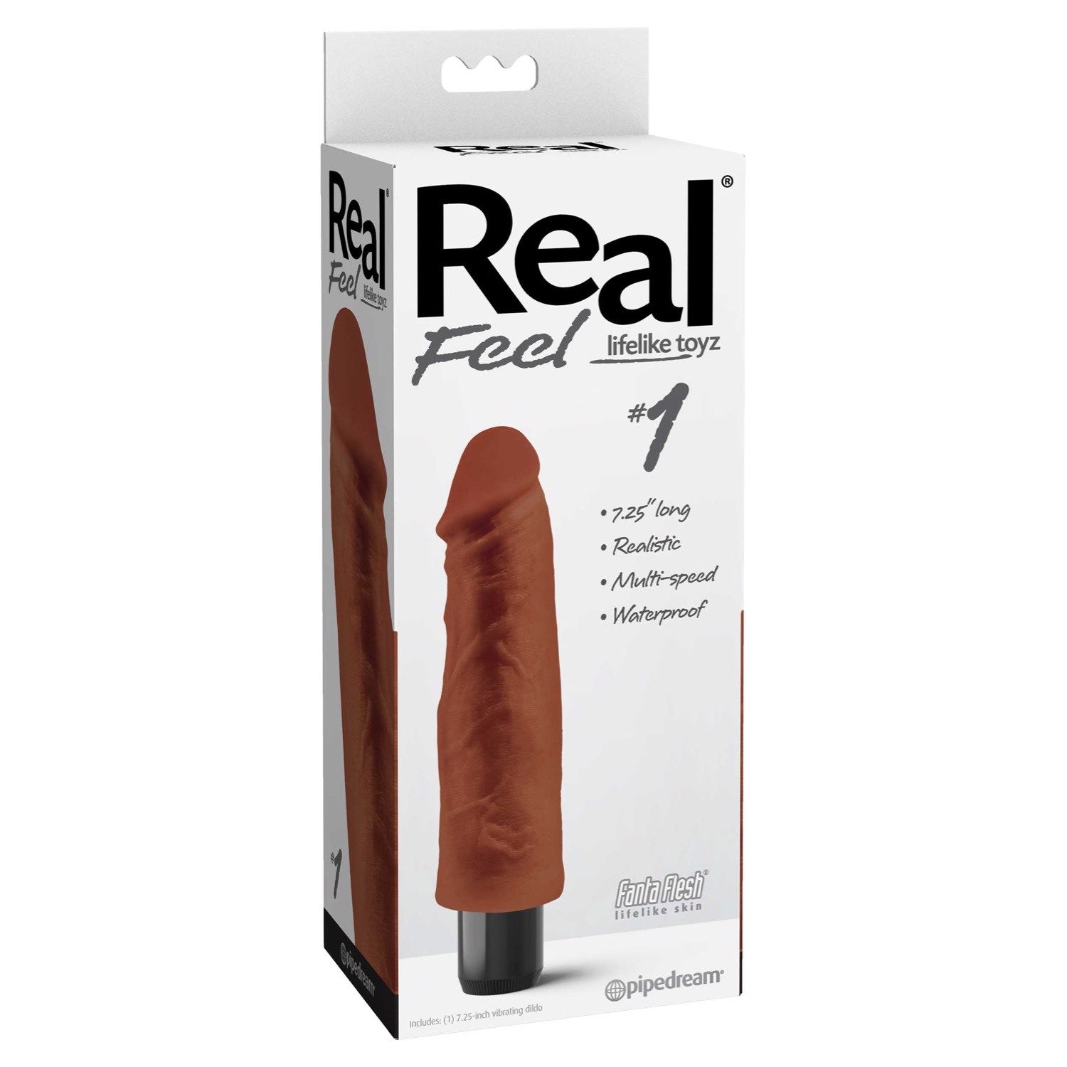  Real Feel #1 - 棕色 19 厘米（7.5 英寸）振动器 by Pipedream