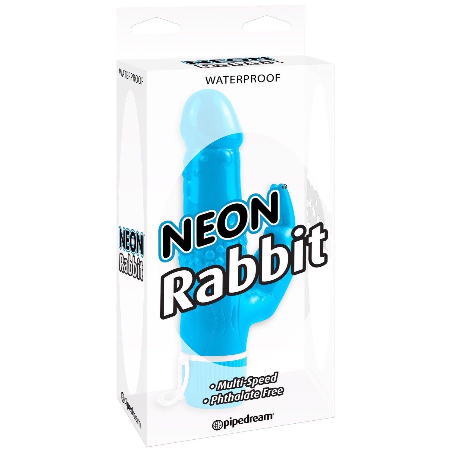 爱触摸 Neon Rabbit - 蓝色 16.5 厘米（6.5 英寸）振动器，带兔子阴蒂刺激器 by Pipedream