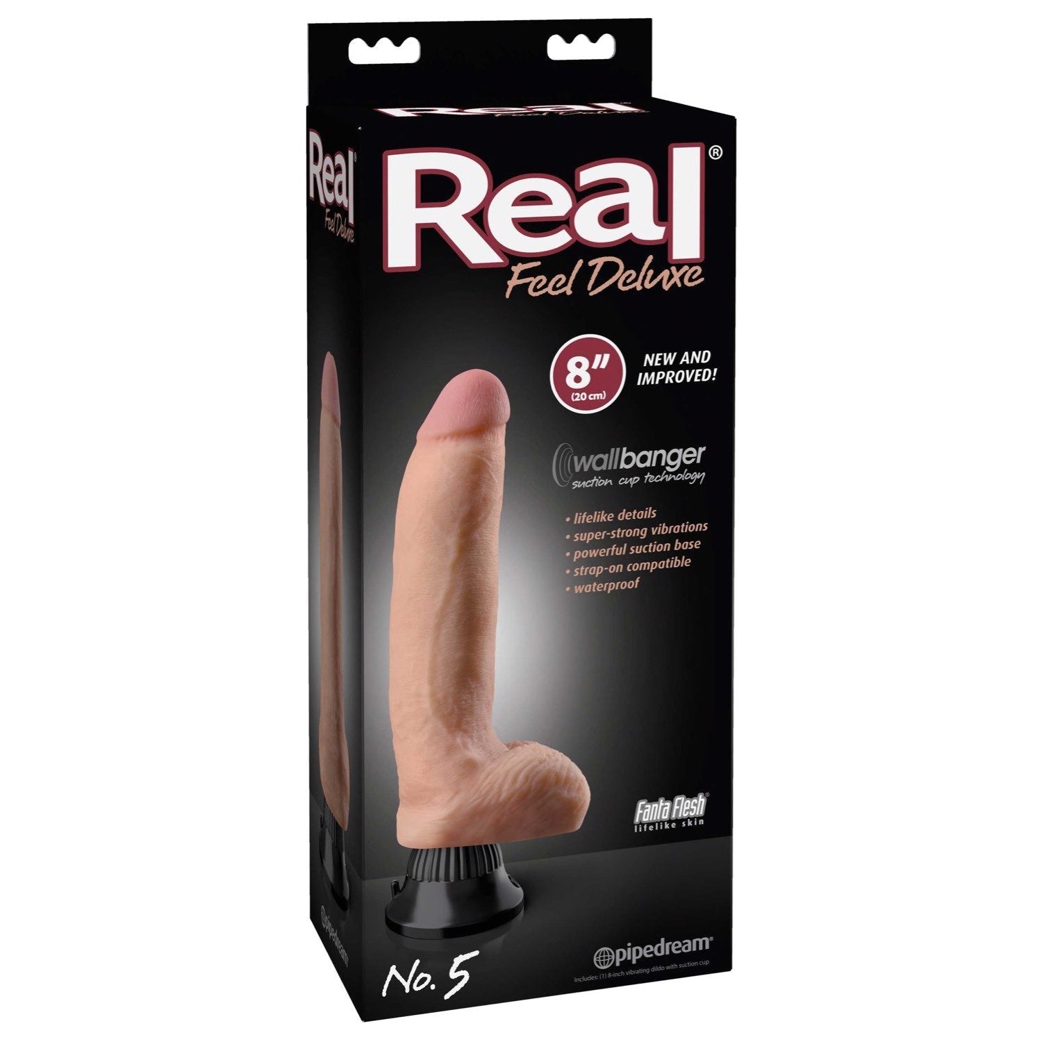  Real Feel Deluxe #5 - Flesh 20 cm (8&quot;) Vibrating Dong by Pipedream