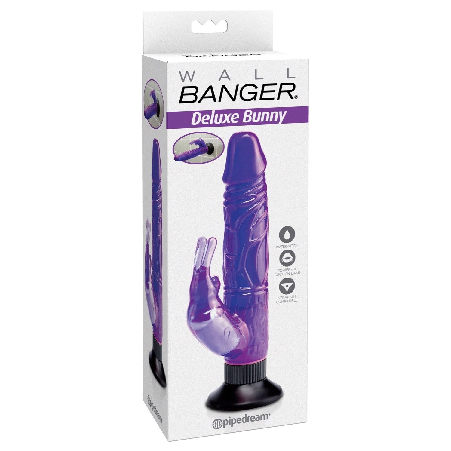 Wall Bangers Deluxe - Purple 22.9 cm (9&quot;) Rabbit Vibrator by Pipedream