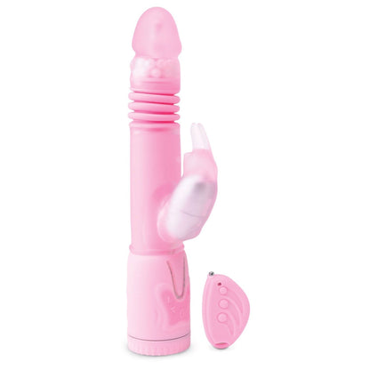 Remote Control Thrusting Rabbit Pearl - Pink 10.25" Pearl Vibrator with Rabbit Clit Stimulator