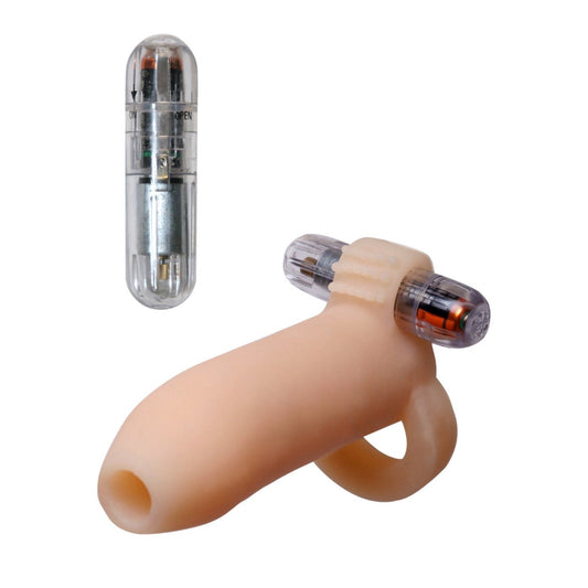 Pipedream Real Feel Penis Enhancer - Flesh Vibrating Penis Attachment and Ball Ring