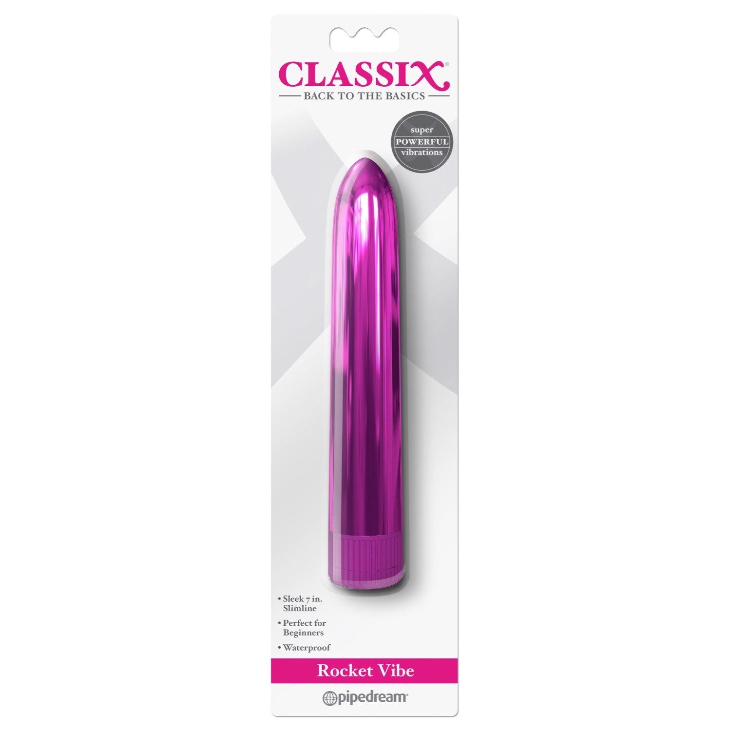 Classix Rocket Vibe - Metallic Pink 17.8 cm (7&quot;) Vibrator by Pipedream