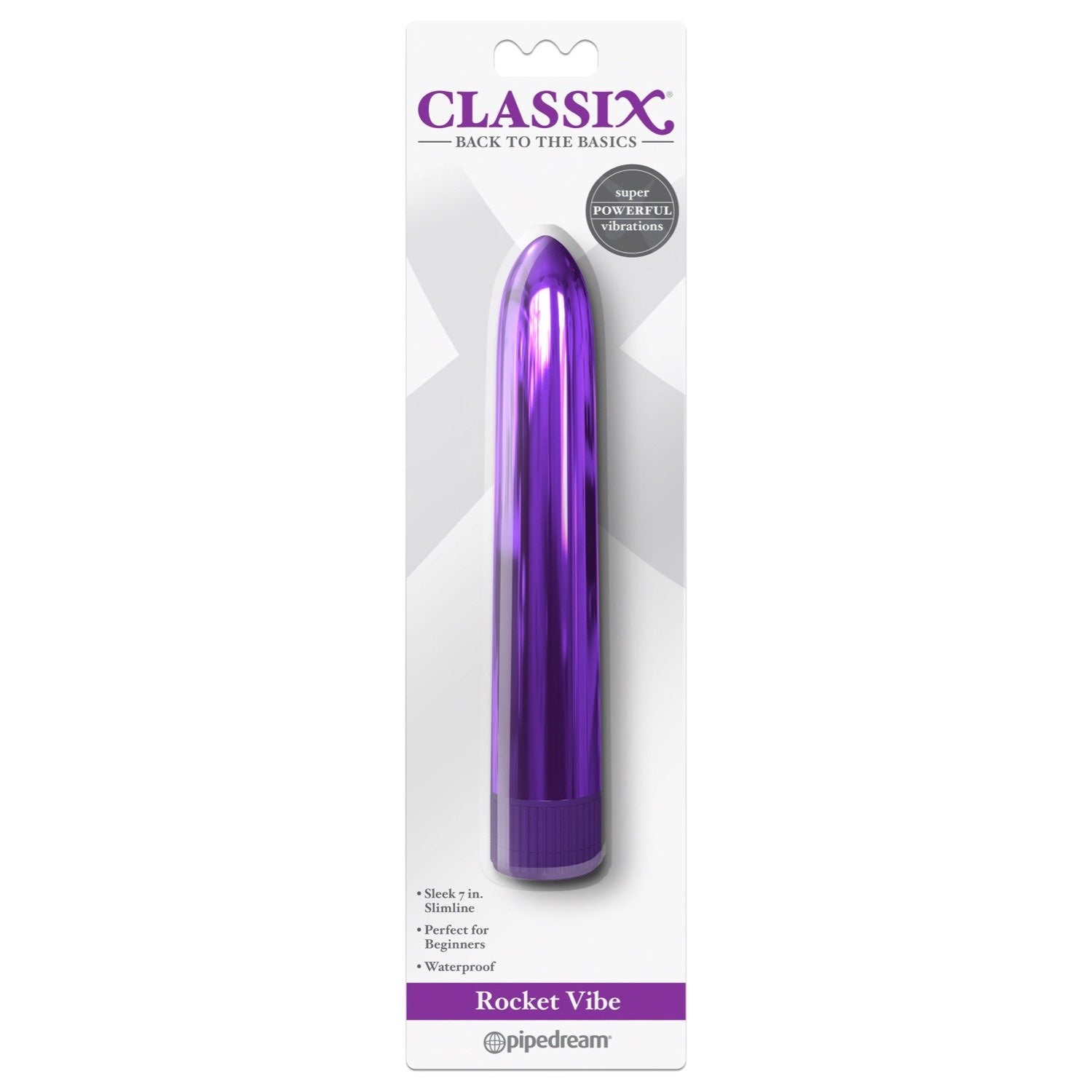 Classix Rocket Vibe - Metallic Purple 17.8 cm (7&quot;) Vibrator by Pipedream