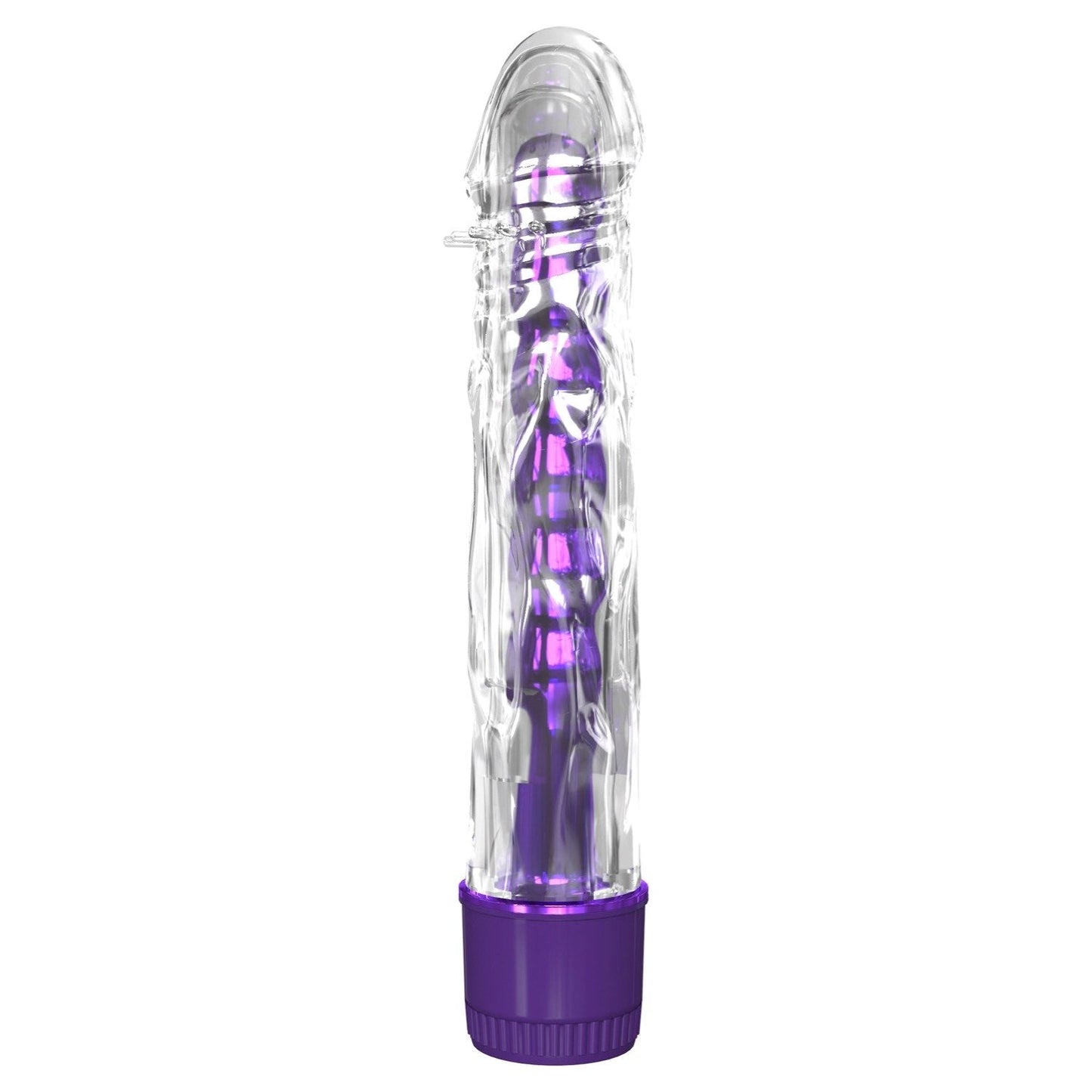 Mr Twister - Metallic Purple 16.5 cm (6") Vibrator with Clear Sleeve