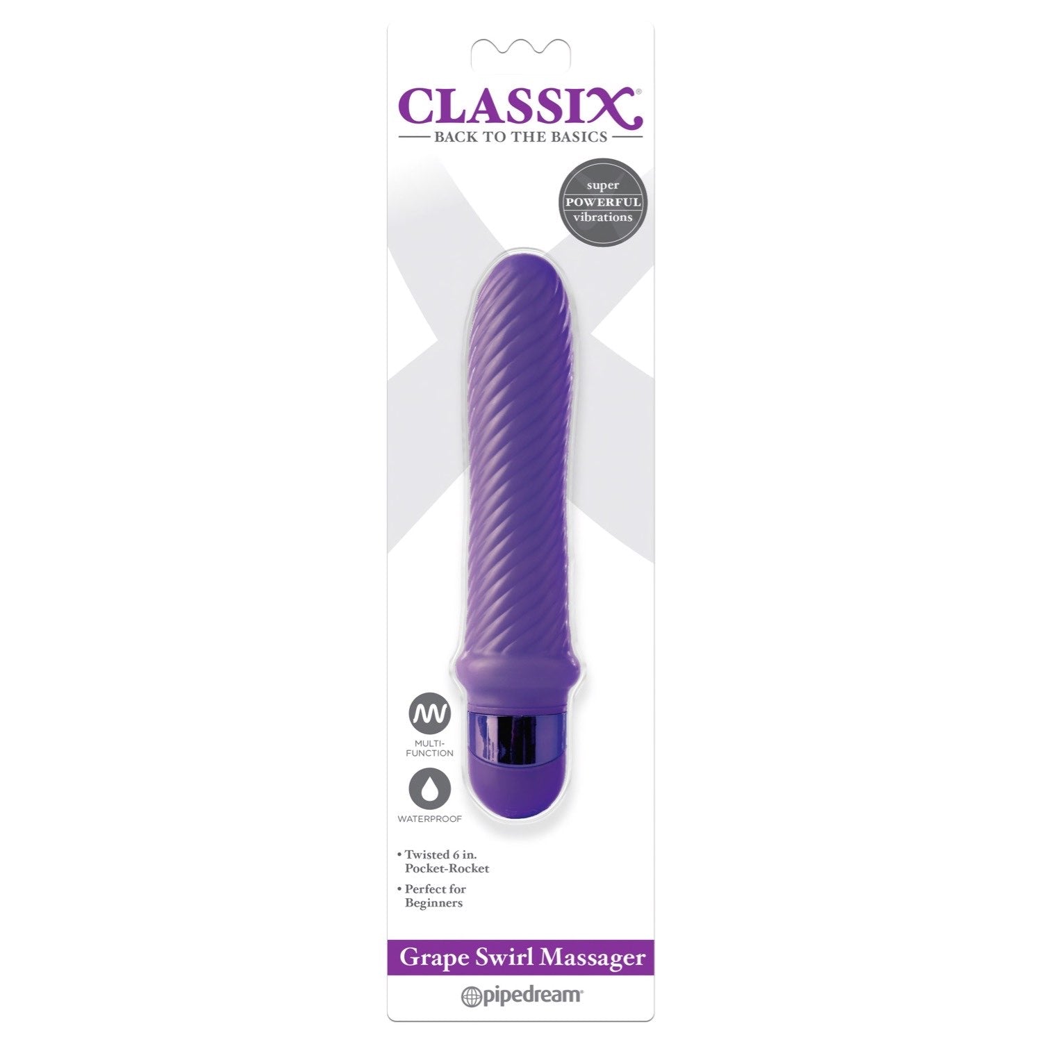 Classix Grape Swirl Massager - Purple 15.2 cm Vibrator by Pipedream